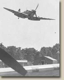 Supermarine Spitfire flying over Hornchurch